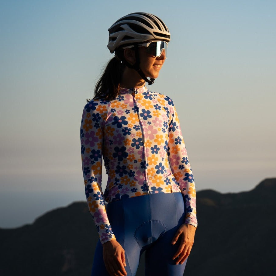 Long Sleeve Jersey in Sunrise Flowers