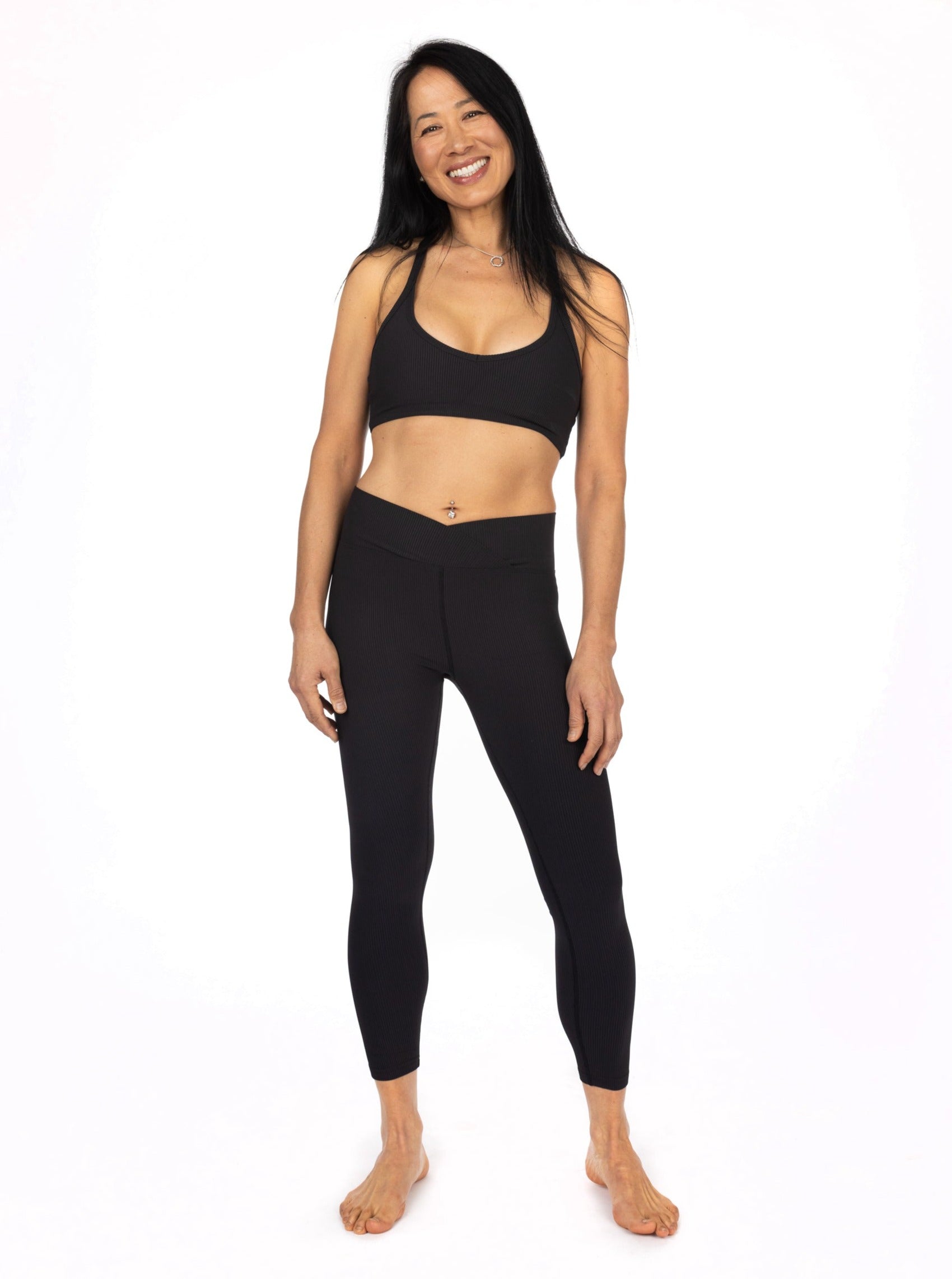 Made by Johnny Women's Peached Front Seamless Leggings with Side