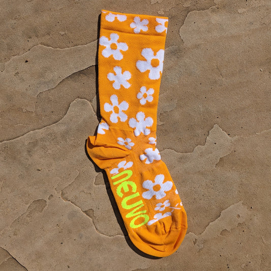 Flower Power Socks in Orange